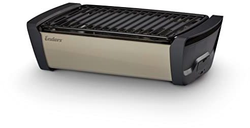 Enders Aurora - Barbecue gas portatile - Grill barbecue carbonella - Griglia a gas da esterno - Griglia barbecue a bassa emissione di fumo - Griglia da tavolo con ventola elettronica -Tortora #1363