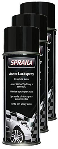 Kwasny Schwarz Glänzend Lackspray 400Ml Seidenglanz Spraydose Autolack Auto 300 061 3X