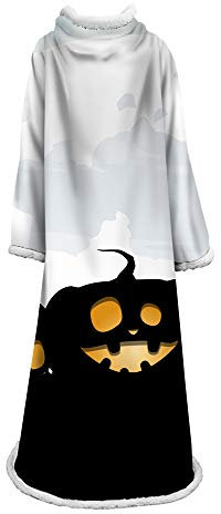 Sticker Superb. TV Decke Kuscheldecke mit Ärmeln 127 x 178cm Fleece Tagesdecke Ärmeldecke, Halloween Leichte Warme Sofadecken, Kuscheldecke für Bettcouch (Halloween 9)