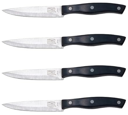 Chicago Cutlery Ellsworth 4-Piece Steak Knives, 4.5 Stainless Steel Blades for Effortless Cutting, For Home Kitchen and Professional Use