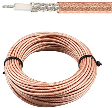 urcianow Cavo coassiale RG316/U da 15 m, a bassa perdita di 50 Ohm, flessibile e leggero, compatibile con antenna, satellite, CCTV, radio, resistenza al calore (da -40 °C a +165 °C)