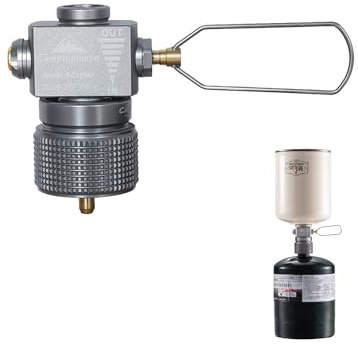 Campingmoon Butangas Nachfülladapter auf Propan Gas Refill Adapter und LPG Propan Adapter (Isobutan Gas auf 1lb Propan Tank (Z15+Z22)