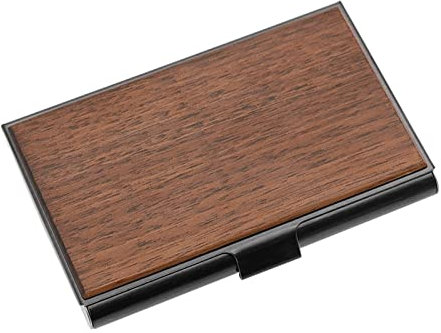 Visitenkarten Etui/Kartenetui Männliche und weibliche Geschäft High-End-kreativer Kartenkasten Edelstahl-Kartenhalter exquisite tragbare hölzerne Visitenkartenkasten Visitenkartenständer ( Color : 07