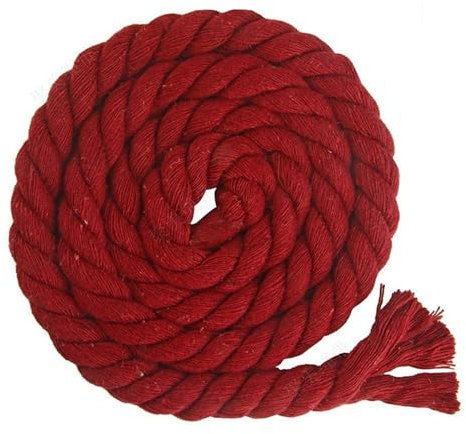 Garten Schnur 5 Meter 15 mm gedrehtes Baumwollseil, bunt, for Handtasche, Heimdekoration, DIY, Textilzubehör, Rot, Gelb, Khaki, Rosa, Grün (Color : 15mm Burgundy 5M)