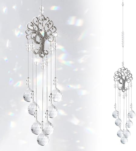 SPHERETRON Carillon attrape-soleil en cristal, attrape-soleil, cristal décoratif à suspendre, cristaux de verre à suspendre, attrape-soleil, prismes, décoration à suspendre pour jardin, Feng Shui,