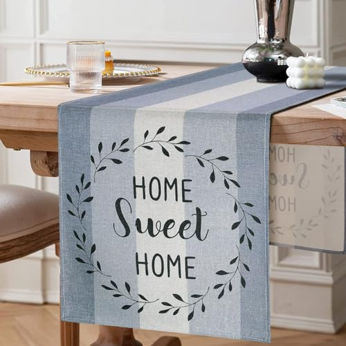 Tischläufer Vintage Wohnzimmer 40 x 140 Weißer Bauernhaus Rustikale Tischläufer Grün Blau Platzsets Frühling Planken Scheune Tischmatten Läufer für Esstisch Party Hochzeit Leinen