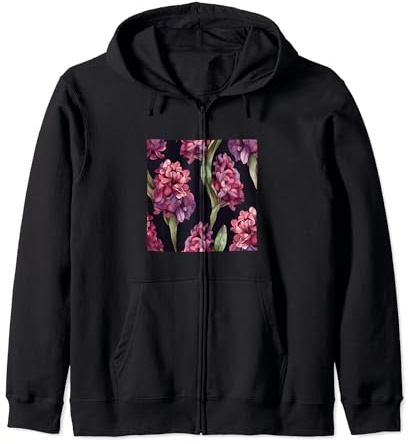 Motif floral sauvage aquarelle jacinthe Sweat à Capuche