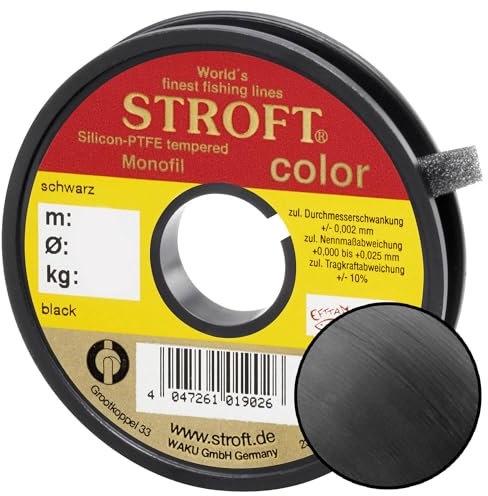 Stroft Color Monofile Angelschnur Schwarz 0,30mm 7,7kg 25m