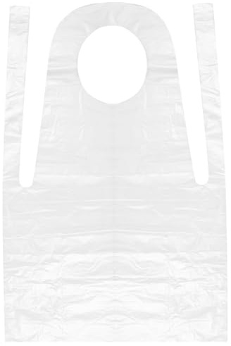 FERCAISH 100 Stück Transparente Einwegschürzen, Wasserdicht PE Einweg-Schürze, 60 x 95 cm Einweg-Plastikschürzen für Kunsthandwerk Malerei Kochen Reinigen