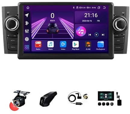 BOJONTN 7 Pollici 2 DIN Android 13 Auto Stereo Radio per Fiat Grande Punto Linea 2007-2012 con Car Play Senza Fili GPS Telecamera Posteriore Comandi al Volante Bluetooth(T2[2+32G])