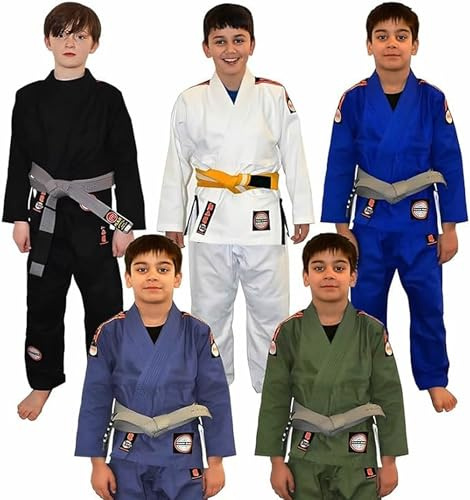 MAR INTERNATIONAL BJJ Gi for Men Women, Adults, Kids. Unisex, Brazilian Jiu Jitsu Gi with Free White BJJ Belt, Uniform Kimonos 350-GSM, Sweat-Wicking Fabric, Cold Machine Washable, IBJJF Compliant