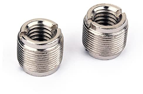 Mikrofon Innengewinde Zoll Schraubadapter 3/8 Außengewinde 5/8 | 2 Stück, Metall in Silber, Ersatzteil für Zubehör, Leichte Montage und Einfache Nutzung