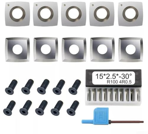10Pcs 15Mm Square With 4Radius Carbide Inserts Cutters For Wood Lathe Turning For DIY Woodworking Lathe,Wood Turning Finisher Hollower Tools