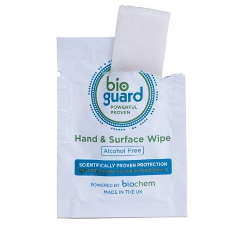 Alcohol Free Hand & Surface Wipes Sachets – Disposable Wipes for Men, Women and Elderly -70% isopropyl-alcohol based skin & surface swabs – Individual Wipes (1 Count (Pack of 10))