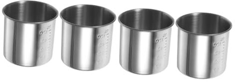 Cabilock 4piezas Tazas Medidoras Inoxidable De Tazas Para Cocinar y Hornear Medidoras Portátiles De Utensilios Para Cocina y Picnic