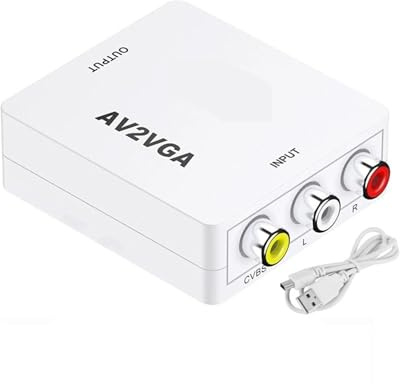xuyuyan Convertisseur VGA vers AV convertisseur VGA vers RCA AV vers VGA adaptateur RCA avec câble Audio 3.5mm for boîtier TV PC convertisseur CVBS vers VGA 1080P