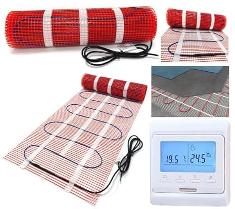 Heat Up Electric Underfloor Heating Sticky Mat 200w per m² for Stone Tiles Laminate Ceramic Porcelain etc (2m x 0.5m)
