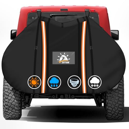 Zettum Full Bike Covers for Outside Storage 1 Bike - 600D PU Travel Bicycle Cover Waterproof for Bikes on Rear Bike Rack Heavy Duty Outdoor Bike Rack Cover for Mountain Bike, Motorhome Rack, Black