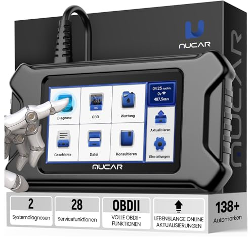 OBD2 Diagnosegerät, MUCAR CS90 Diagnosegerät Auto Mit 2 Systemdiagnose (ECM/ABS) Und 28 Reset-Funktion, Auto Diagnosegerät Für AutoVIN-Service, Android 7.0, kostenloses Update