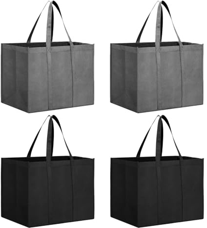 UOPJDD 4 stycken enkla shoppingpåsar, bärbara shoppingväskor, stor kapacitet, återanvändbara och hopfällbara väskor.
