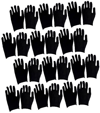 Cabilock 12paare Baumwollhandschuhe Für Herren Schwarz Wiederverwendbar Und Waschbar Für Gartenarbeit Und Industriebedarf Atmungsaktiv Und Leicht