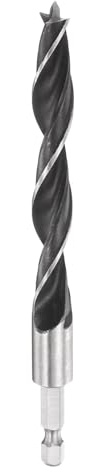sourcing map Brad Point Drill Bit 12mm (15/32) Dia Bearing Steel 1/4 Hex Shank Wood Drill Bits 3.35 Working Length Spiral Twist Drilling Tool for Woodworking Softwood Plywood Plastic
