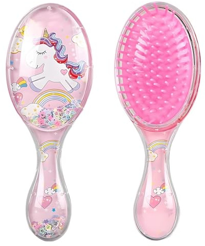 KOQAIIZ Spazzola Capelli Ricci, Spazzola per Capelli Ricci, Spazzola Curl Define per Definire, Spazzola da Viaggio Perfetta per Bambini, (Unicorn)