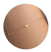 HANLI Armband Damen Gold - 14K Gold Vergoldet Herz Armbänder mit Cubic Zirkonia Hypoallergen Wasserdicht Verstellbare Stapelbare Armbander Bracelet Schmuck Frau Frauen