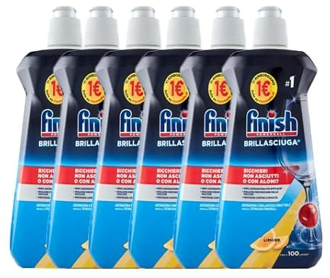 FINISH BRILLASCIUGA Limone ML.500 brillantante lavastoviglie - Confezione Scorta da 6 Flaconi