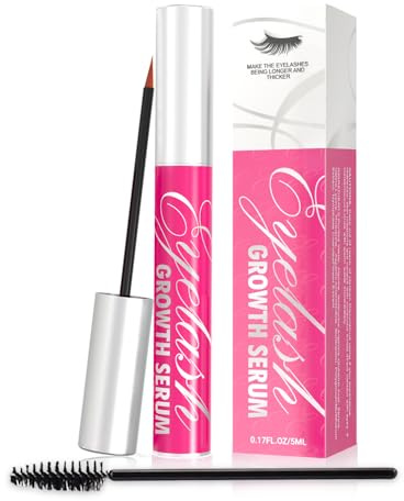 Siero Ciglia Allungante-Trattamento Professionale Siero Ciglia per una Crescita Rapida,Ciglia più Lunghe e Folte,Siero Ciglia Naturale con Applicatore di Precisione,5ML