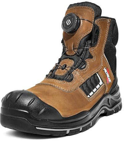 VULTREAK Composite Toe Work Boots for Men and Women – Exceeds Steel Toe Protection, Quick Fit System, Kevlar Puncture-Resistant Midsole, S3 HRO Certified, Heat-Resistant, Waterproof, Rubber Slip-Resistant Outsole, Safety Shoes for Industrial & Welding Use