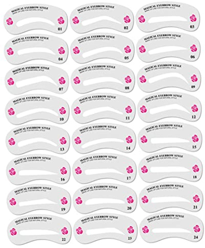 Kit de mise en forme des sourcils, Kit de pochoirs à sourcils, outil coiffure, modèle toilettage, 24 pièces, pochoir réutilisable