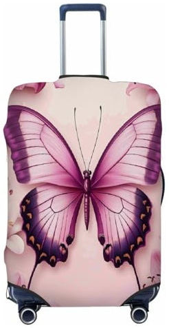 Ethebre Housse de protection élastique pour valise, résistante à la poussière, aux rayures, pour voyage d'affaires, voyage, Papillon Fleur Lys, L for 25-28 In Suitcases