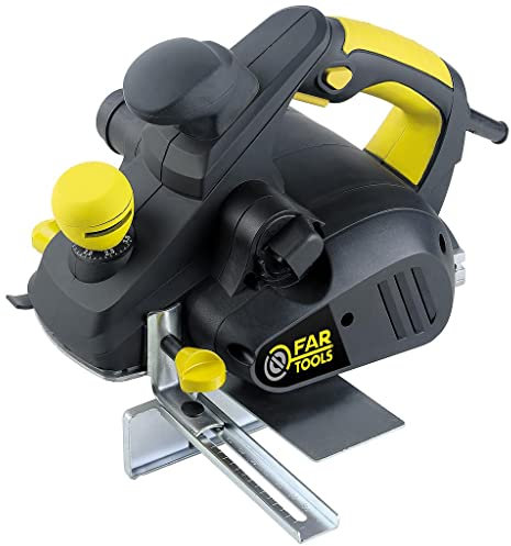 Fartools Rabot Electrique 850W 82x3mm fonction feuillure 12mm, vitesse 16500tr/min, chanfreinage, précision d'ajustement profondeur 0,2mm