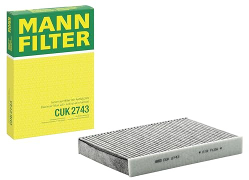 MANN-FILTER CUK 2743 Innenraumfilter/Kabinenluftfilter - Pollenfilter mit Aktivkohle - für Pkw + Transporter | Für PKW, Staub- und Pollenfiltration, Geruchsreduzierung, Echte OE-Technologie