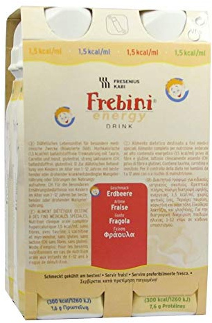 Fresenius Kabi Frebini Energy Drink Erdbeere Trinkflasche, 4 x 200 ml, 1er Pack (1 x 2,75 kg)