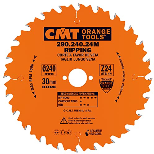 CMT ORANGE TOOLS 290.240.24M - HANDKREISSÄGEBLATT - LÄNGSSCHNITT 240X2.8X30 Z=24 10° WECHSELZAHN