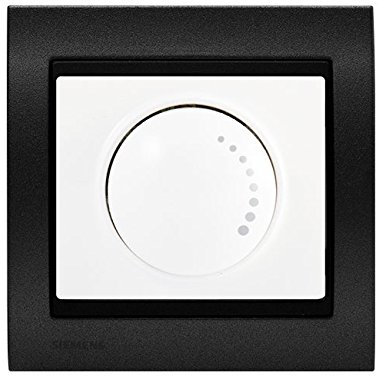 Va et Vient Variateur 500W Blanc Delta Iris + Plaque Métal texturé Alu Noir