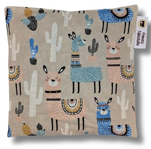 Franzis Nähstube 20x20cm Dinkelkissen Alpaka in 100% Baumwolle I Körnerkissen Dinkel 20x20 für Mikrowelle I Wärmekissen, Dinkelkernkissen, Nackenwärmekissen