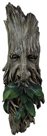 Ebros Celtic Wiccan Forest Spirit Deity Greenman Enigma Face Wall Hanging Sculptural Decor 15High Tree Ents Plaque Statue Neopagan Cernunnos Horned God Green Men Tree Of Life Decorative Figurines
