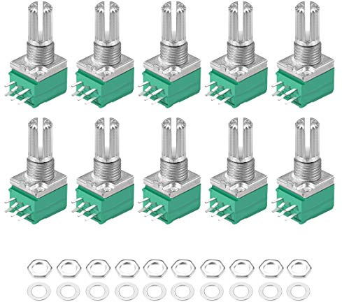 sourcing map 10 Stück 100K Ohm Variable Widerstände Double Turn Rotary Carbon Film Potentiometer