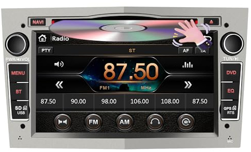 AWESAFE Radio Coche 7 Pulgadas con Pantalla Táctil 2 DIN para Opel, Autoradio con Bluetooth/GPS/FM/RDS/CD DVD/USB/SD, Apoyo Mandos Volante, Mirrorlink y Aparcamiento (Gris)