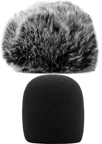 ChromLives Mikrofonabdeckung, pelzige Windschutzscheiben-Schaumabdeckung Kompatibel mit Blue Yeti, Yeti Pro-Kondensator (Furry & Foam Combo 2Pack)