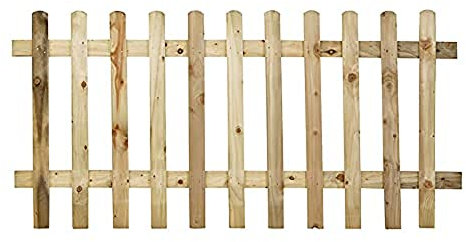 Forest Garden 6ft x 3ft (1.83m x 0.9m) Pressure Treated Ultima Pale Picket Fence Panel - Pack of 4