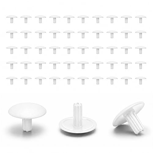 ajile - Abdeckstopfen aus Kunststoff WEISS für Bohr- und Montagelöchern mit 3 mm Durchmesser - 50 Stck. - OBF203x50-FBA