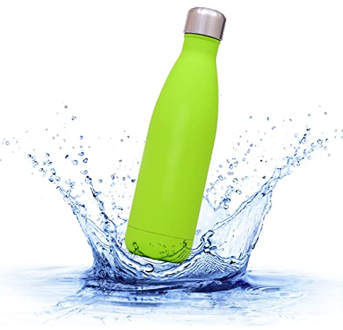 Sprengers – Trinkflasche aus Edelstahl – auslaufsichere & thermoisolierte Wasserflasche hält Getränke bis zu 18 Stunden warm oder kalt – Wasserflasche für Kohlensäure geeignet (Grün, 0,5 l)