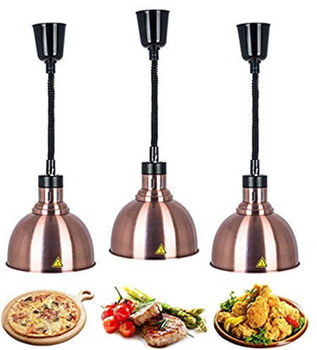 Aocay Food Heat Lamp, Commercial Food Heating Lamp Retractable Warmer Lamp Hose High Power Hotel Kitchen Equipment Restaurant Supplies 220V, 3pieces