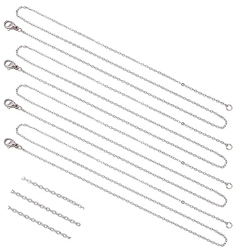 UNICRAFTALE 20 Stück Ca. 45 cm (17.7 Zoll) 304 Edelstahl Halskettenkette Mit Karabinerverschluss Vakuumbeschichtung Klassische Schlichte Kette Halskettenkette In Edelstahlfarbe Für Männer Und Frauen
