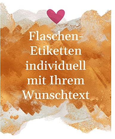 8 Flaschenetiketten selbstklebend mit Text personalisiert - Etikett Herz modern 3 - Flaschen Aufkleber für Wein oder Sekt - Weinetikett Weinaufkleber