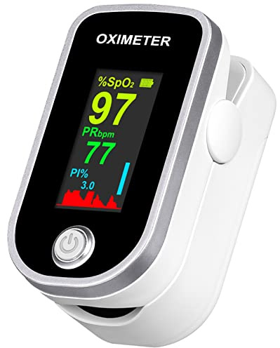 Pulse Oximeter Fingertip - Oxygen Meter Finger Pulse Oximeter - Blood Oxygen Saturation Monitor with Heart Rate and Fast Spo2 Reading, Pulse Ox with TFT Screen, Lanyard (Not include Batteries)